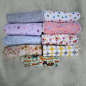 Contoured Baby Burp Cloths -Set of 2, Dribble/Burp Cloth, Baby Shower Gift, Newborn Burp Cloths, Cute Prints for Boys or Girls.