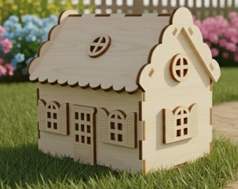 Casa tagliata al laser SVG - Mini modello 3D Cdr,Dxf,Svg