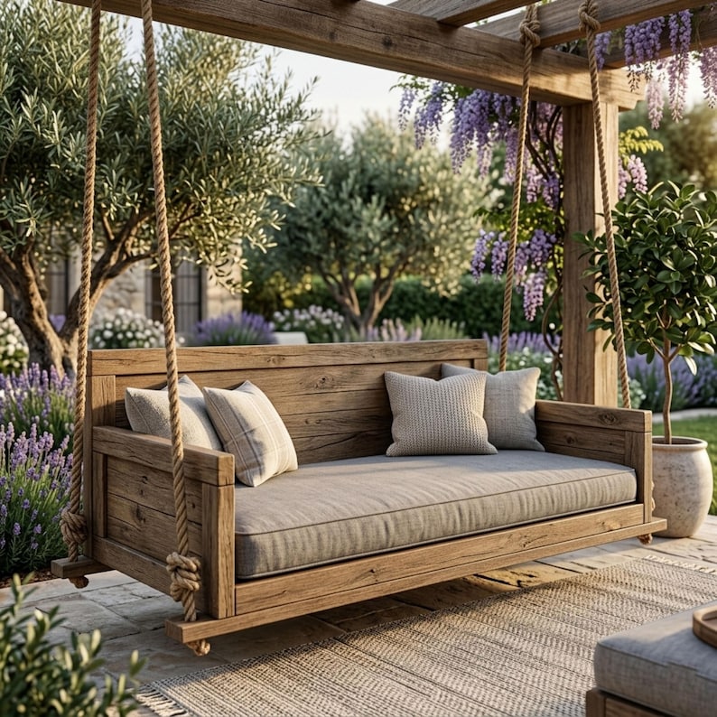 Outdoor lounge hanging bed DIY plan