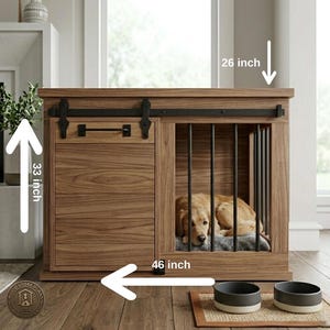 DIY Double Dog Crate Furniture Plan, Modern Farmhouse Kennel Table Blueprint (PDF)