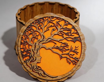 Scatola portaoggetti tagliata al laser SVG / Glowforge e Cricut / Scatola portaoggetti impilabile in legno da 4 mm