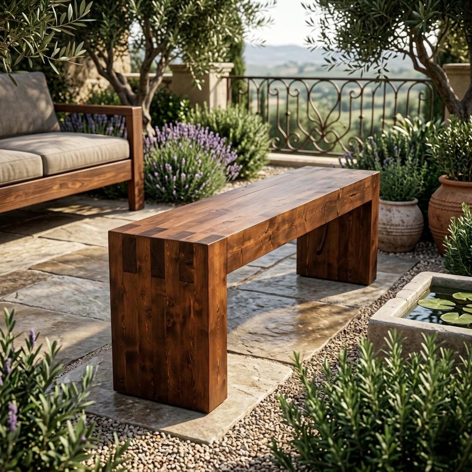 Modern Outdoor Bench Plans, DIY 2x4 Woodworking Project, Patio Seating ...