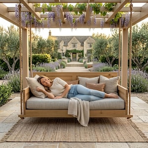Wooden porch swing bench build plan