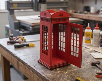 Cabina telefonica di Londra SVG - Mini file di taglio laser per cabina telefonica