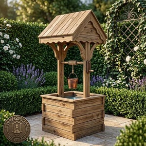 Wishing Well Planter Woodworking Plans, Cedar Box Build, Rustic Garden Flower Box (Digital PDF)