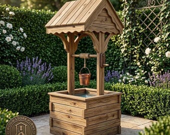 Bouwtekeningen voor een wensputplantenbak, een cederhouten bak, een rustieke tuinbloembak (digitale PDF)