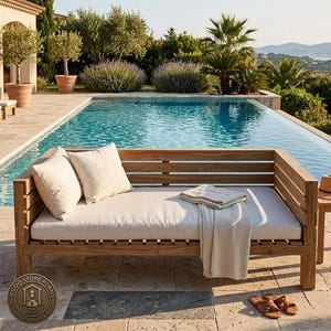 Modern Outdoor Sofa Plans, Cedar Daybed Blueprint, Patio Lounge Build Guide (PDF)