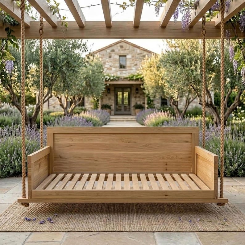 Hanging daybed outdoor furniture woodworking