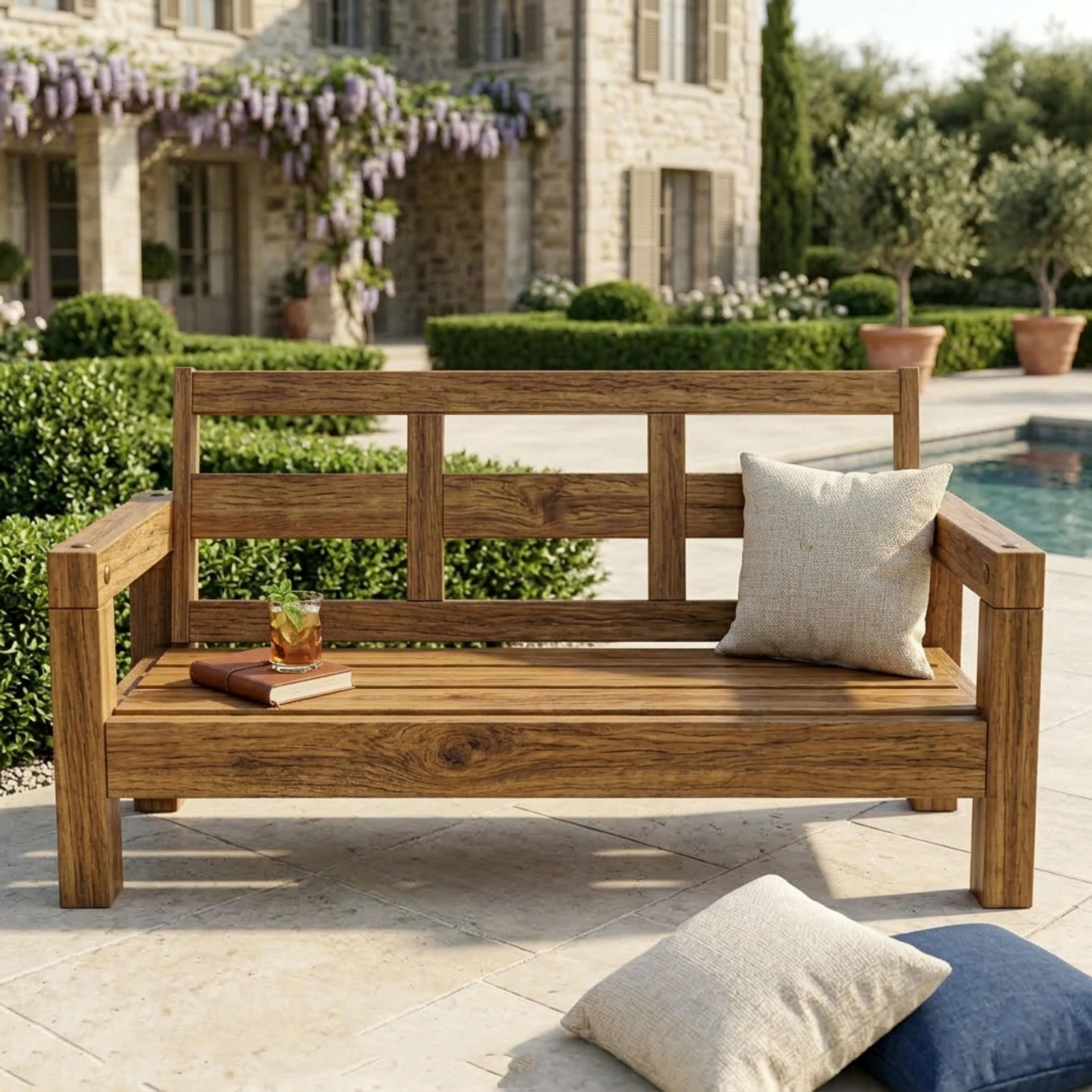 Modern Outdoor Sofa Woodworking Plans, Cedar Patio Couch Build (digital ...