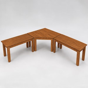Modular L Shaped Desk Plans, 3 Piece Corner Workstation Woodworking PDF