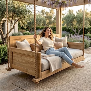 Hanging porch swing bed woodworking plan