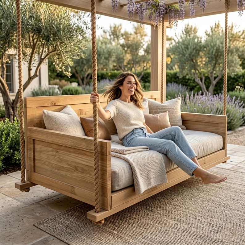Hanging porch swing bed woodworking plan