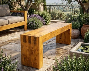 Modern Outdoor Bench Plans, DIY 2x4 Woodworking Project, Patio Seating Design