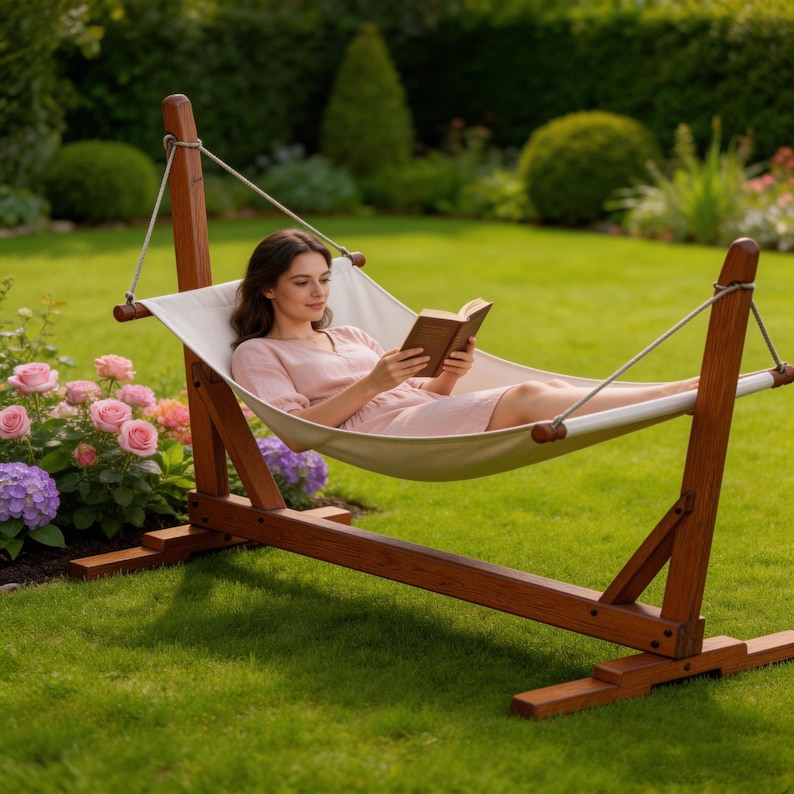 DIY Garden Hammock Stand Woodworking Project Plan