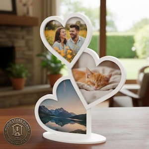Heart Shape Photo Frame Cdr,Dxf,Svg - Wooden Family Tree Laser Cut Wall Decor