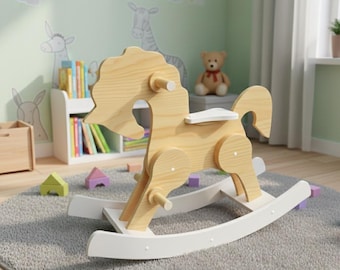 Piani di lavorazione del legno per cavalli a dondolo / File CNC per cavalli giocattolo in legno fai da te