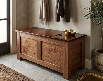 Modern Storage Bench Plan: DIY Wooden Chest with Lid (PDF Download)