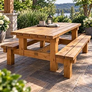 DIY Outdoor Picnic Table Plans, Woodworking PDF Guide (Instant Download)