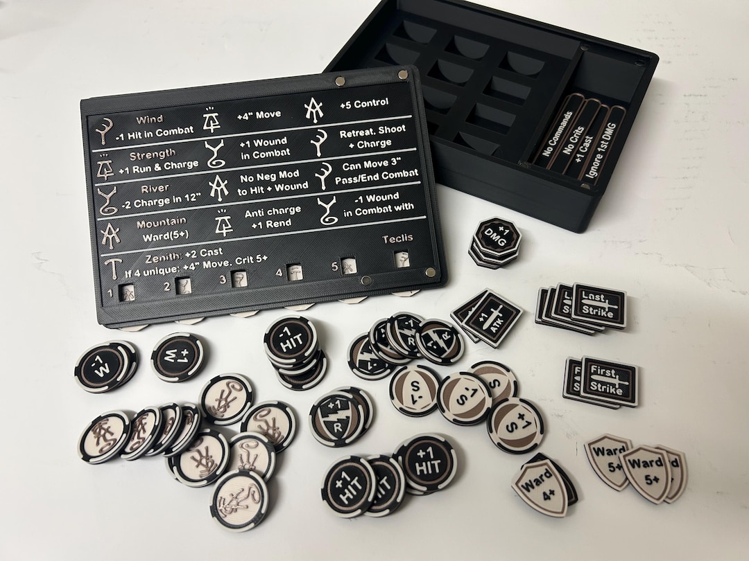 LRL Rune Tracker + Tokens Set. Compatible for Warhammer Age of Sigmar ...