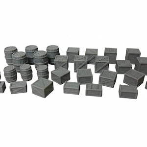 Crates and Barrels Scatter Terrain Western /Fantasy/D&D/Mordheim.