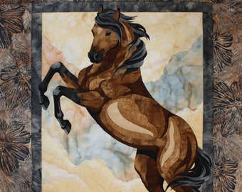 The Guardian Wall Quilt Pattern, Toni Whitney Design, StartingStitches, Sewing, Quilting, Wall Hanging, Western, Rearing Horse