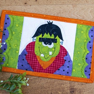 Frankie the Monster Mug Rug Kit, The Whole Country Caboodle, #BX183, Leanne Anderson, StartingStitches, READ DESCRIPTION