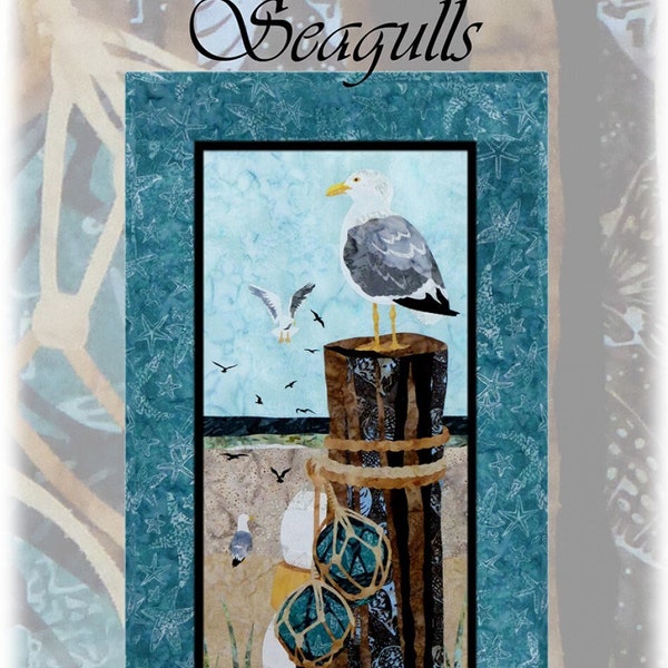 Seagulls Wall Hanging Pattern, Wildfire Designs Alaska, Dana Michelle, StartingStitches, Sewing, Quilting, Coastal, Beach House