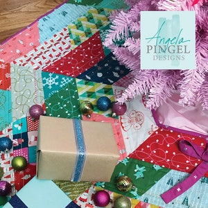 Holiday Hexagon Tree Skirt Pattern, Angela Pingel Designs, StartingStitches, Christmas, One Layer Cake or Fat Quarter Bundle