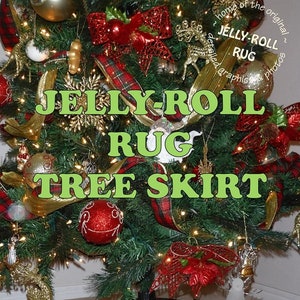 Jelly-Roll Rug Tree Skirt Pattern, RJ Designs, Roma Lambson, StartingStitches, Christmas Tree Skirt, Christmas Decor, Jelly Roll Pattern