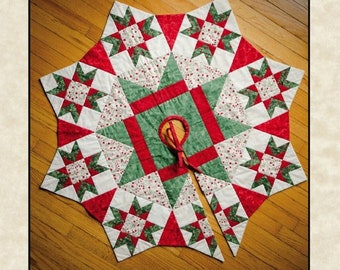 The Night Before Christmas Tree Skirt Pattern, The Quilt Branch, #QB166, StartingStitches, Six Halves Make a Whole Pattern, Christmas Decor