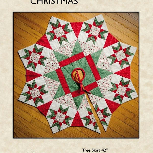 The Night Before Christmas Tree Skirt Pattern, The Quilt Branch, #QB166, StartingStitches, Six Halves Make a Whole Pattern, Christmas Decor