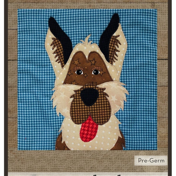 German Shepherd Precut Fused Applique, The Whole Country Caboodle, Pre-Germ, Leanne Anderson, StartingStitches, Applique Kit, Dogs, Pets