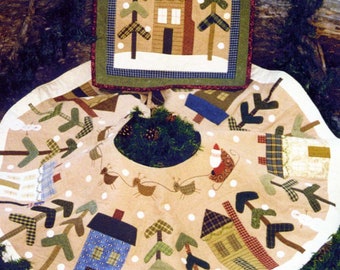 Christmas Tree Skirt or Wall Quilt Pattern, Bareroots, #80, Barri Sue Gaudet, StartingStitches, Holiday Decor, Folk Art, Primitive, Country