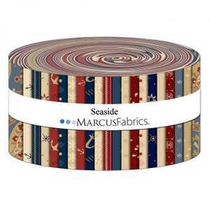 Seaside Jelly Roll, Marcus Fabrics, Paula Barnes, StartingStitches, 2.5" fabric strips, 100% Cotton, Quilting, Precuts