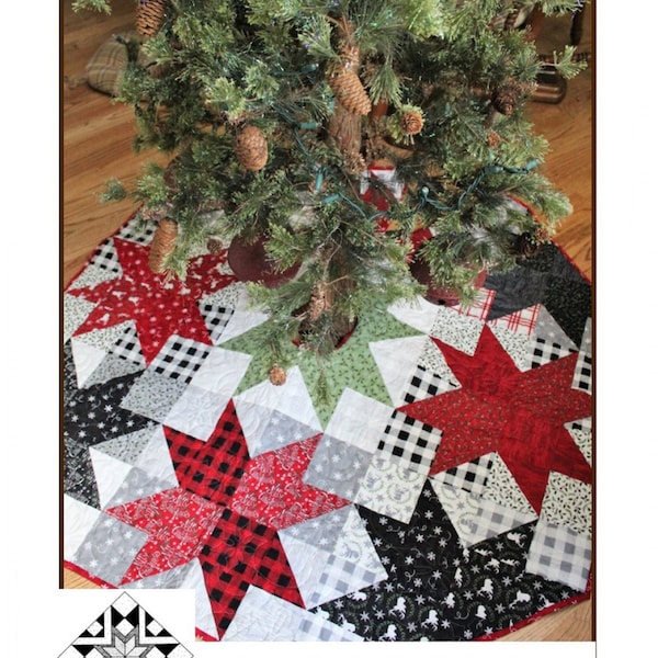 Stars From Above Tree Skirt Pattern, Creek Side Stitches, #301, StartingStitches, Christmas Decor, Layer Cake Pattern, Layer Cake Friendly