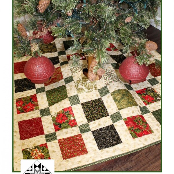 Charming Little Christmas Tree Skirt Pattern, Creek Side Stitches, #318, StartingStitches, Holiday Decor, Charm Pack Pattern, Square Skirt