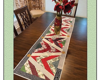 Trees on Parade Table Runner Pattern, Quilted Garden Designs, Jenice Belling, StartingStitches, Christmas Trees, Jelly Roll Friendly