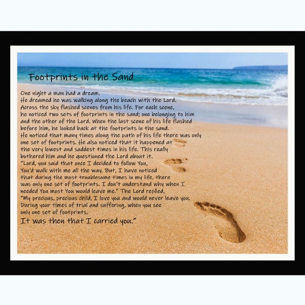 Footprints in the Sand Fabric Panel, Marshall Dry Goods, 100% Cotton, StartingStitches, Quilt Panel, Wallhanging, Religious, Jesus Christ