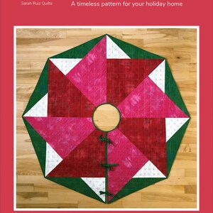 Spinning Star Tree Skirt Pattern, Sarah Ruiz Quilts, StartingStitches, Christmas Decor, Holiday Home, Christmas Tree Skirt