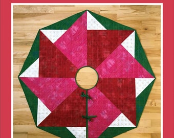 Spinning Star Tree Skirt Pattern, Sarah Ruiz Quilts, StartingStitches, Christmas Decor, Holiday Home, Christmas Tree Skirt