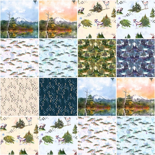 Wild & Wonderful Charm Pack, RJR Fabrics, Tracy Moad, StartingStitches, 5" squares, 100% Cotton, Quilting, Precuts, Wildlife, Woods