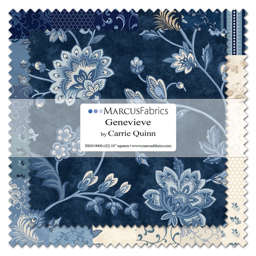 MARCUS FABRICS - VILLA FLORA BY PAULA BARNES LAYER CAKE (42 10X10