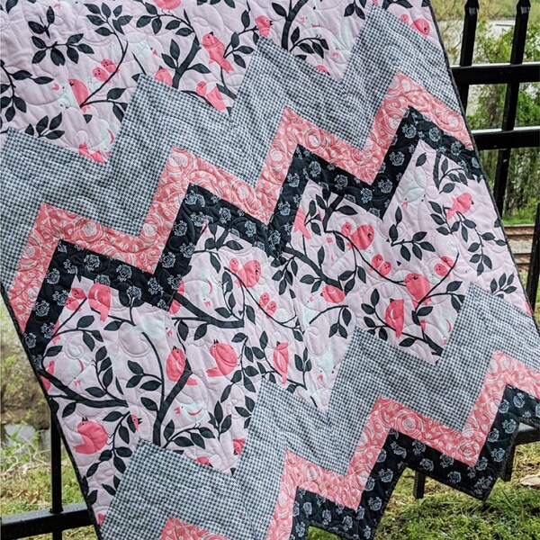 Sweet Chevrons Quilt Pattern, Swirly Girls, StartingStitches, Sewing, Quilting, Baby Quilt, Twin Quilt, Confident Beginner