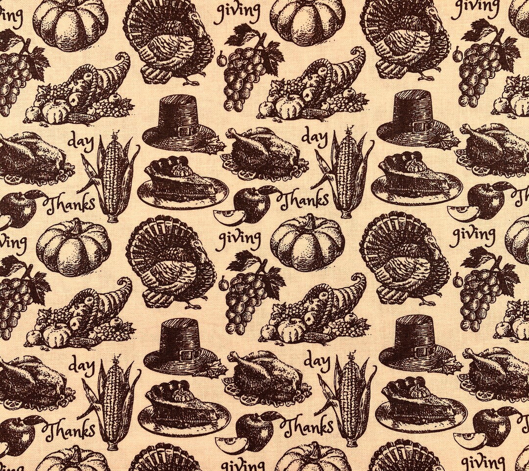 Thanksgiving Material All About Thanksgiving Fabric, Marshall Dry Goods, 100% Cotton, Sewing ...