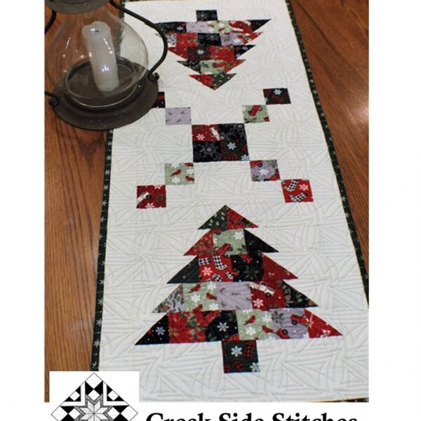 Tis the Season Table Runner Pattern, Creek Side Stitches, #349, StartingStitches, Christmas Decor, Christmas Trees, Charm Pack Pattern