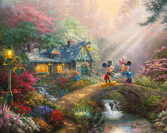 Mickey and Minnie Sweetheart Campfire Puzzle (Thomas Kinkade