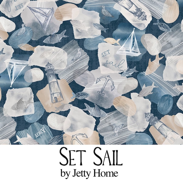 Set Sail Charm Pack, P&B Textiles, Jetty Home, StartingStitches, 5" squares, 100% Cotton, Quilting, Precuts, SEE PICS