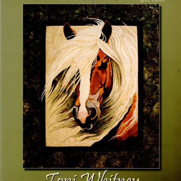 Mistral Wall Quilt Pattern, Toni Whitney Design, StartingStitches, Sewing, Quilting, Wall Hanging, Western, Horses, Haflinger Horse, Ranch