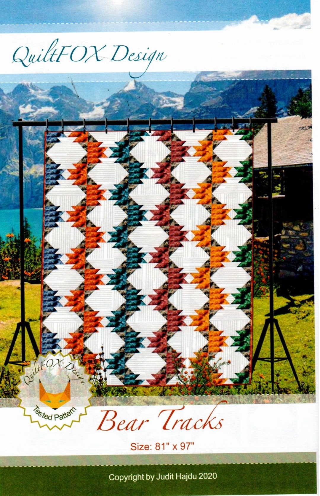 Bear Tracks Quilt Pattern Quilt Fox Designs QFOX083 Judit Etsy