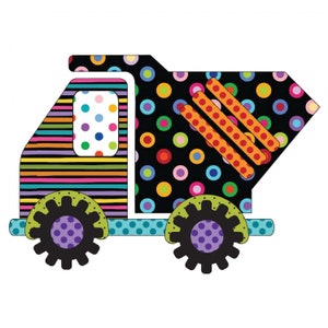 Toyz 4 Boyz Dump Truck Precut Fused Applique, Applique Elementz, #UEA-1400, Patricia E. Ritter, StartingStitches, For Fabric, Crafts & More